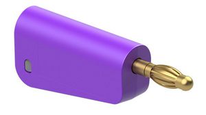 Stackable Banana Plug, 3.9mm, Zinc Copper, Gold-Plated, 32A, Silicone, Screw, Violet